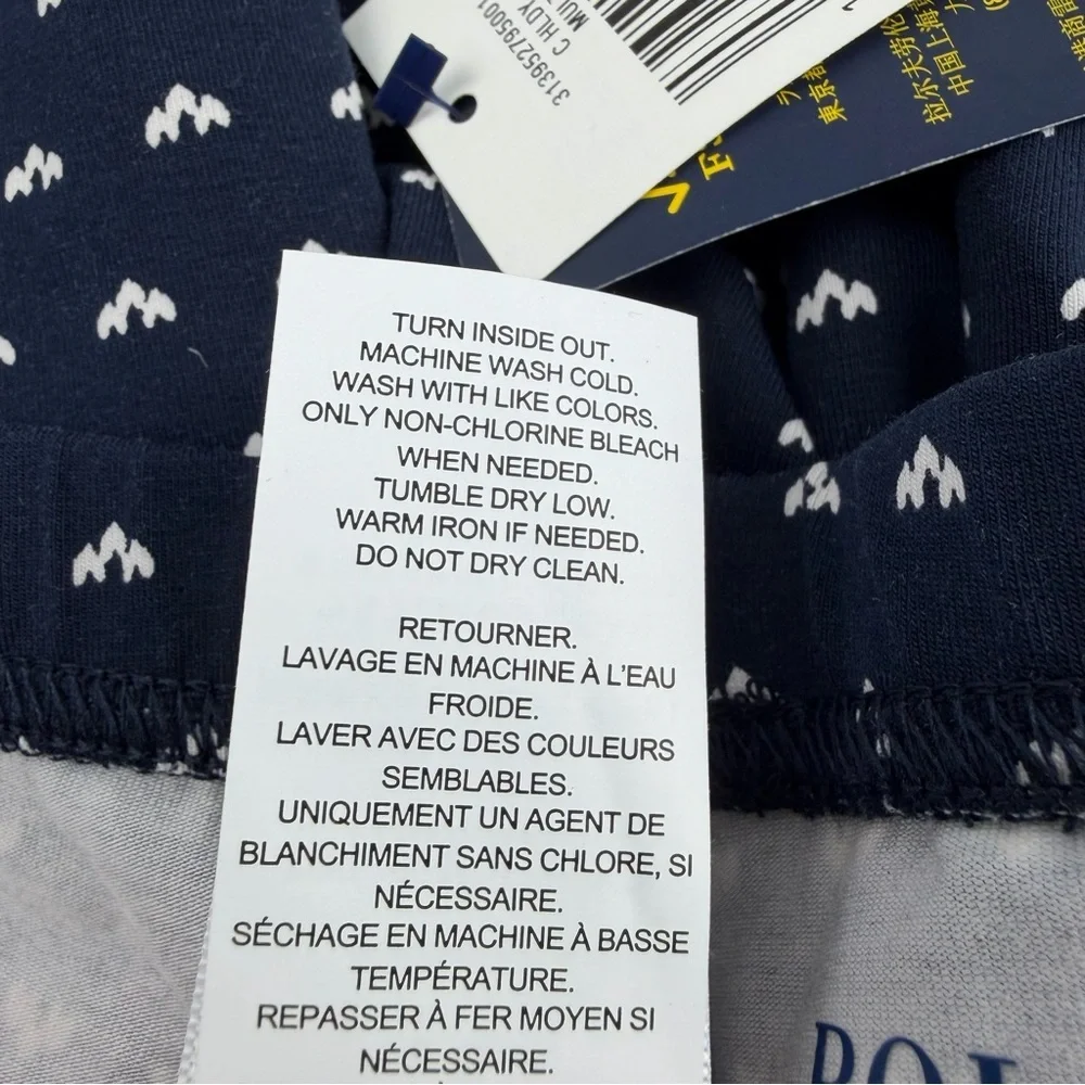 Polo Ralph Lauren Girls Fair Isle Stretch Jersey Legging XL 16 Navy & Red $40